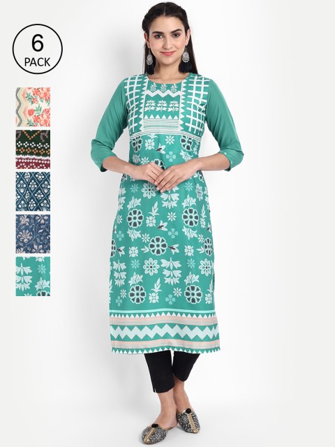 

Ethnic basket Women Multicoloured Floral Printed Floral Crepe Kurta, Multi