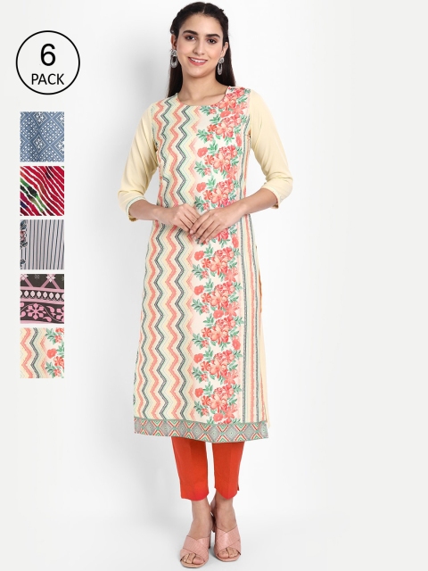 

Ethnic basket Women Multicoloured Ethnic Motifs Printed Floral Crepe Kurta, Multi