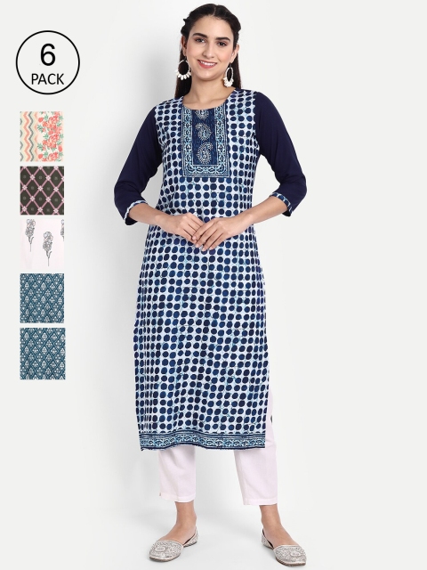 

Ethnic basket Women Multicoloured Geometric Printed Floral Crepe Kurta, Multi