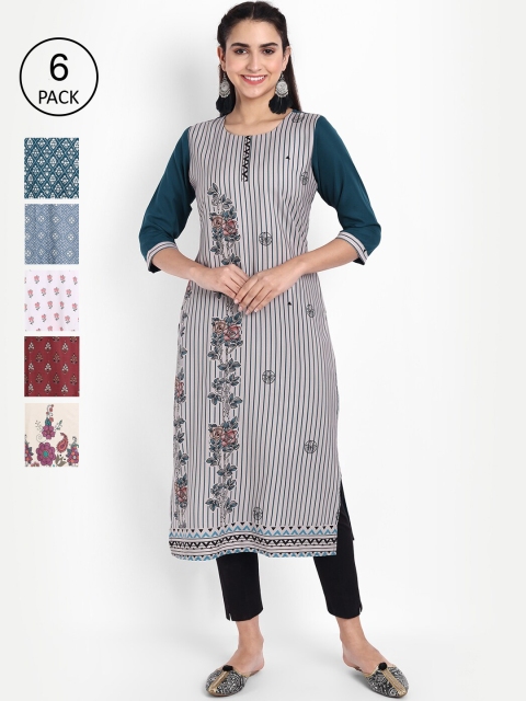 

Ethnic basket Women Multicoloured Floral Printed Floral Crepe Kurta, Multi