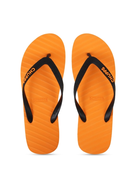 

CHUPPS Women Orange & Black Solid Rubber Thong Flip-Flops