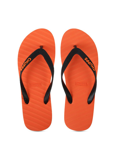 

CHUPPS Women Orange & Black Rubber Thong Flip-Flops