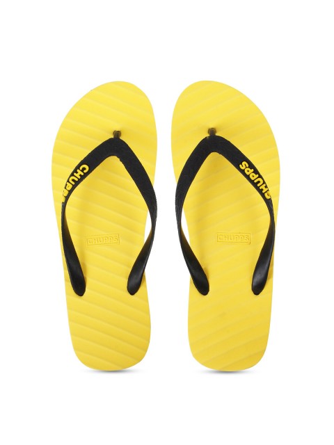 

CHUPPS Women Yellow & Black Rubber Thong Flip-Flops