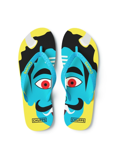 

CHUPPS Women Yellow & Black Printed Rubber Thong Flip-Flops