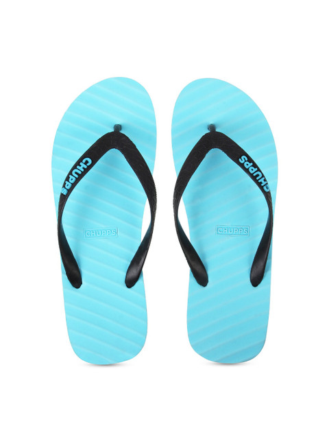 

CHUPPS Women Banana Leaf Blue Natural Rubber Thong Flip Flops
