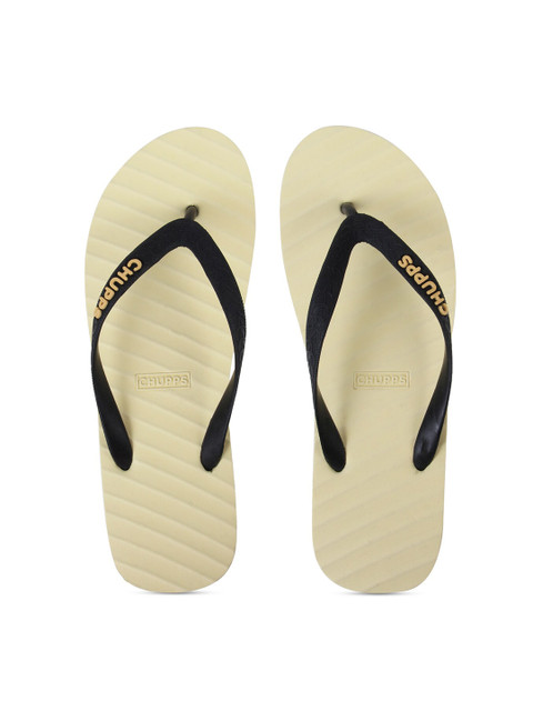

CHUPPS Women Yellow & Black Rubber Thong Flip-Flops