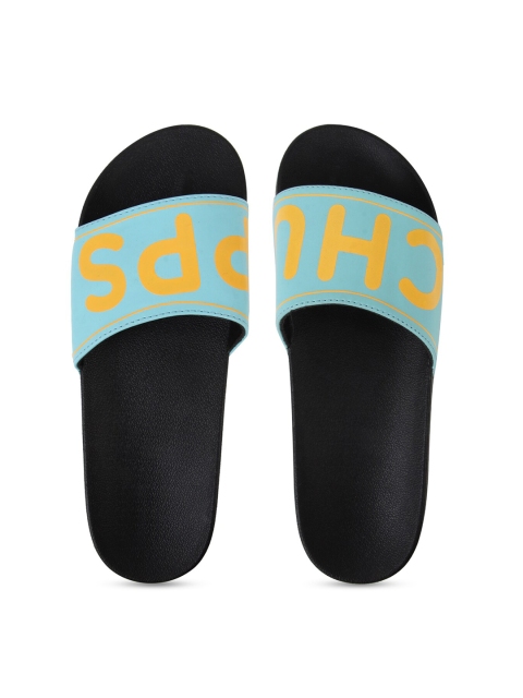 

CHUPPS Women Blue & Yellow Printed Rubber Sliders