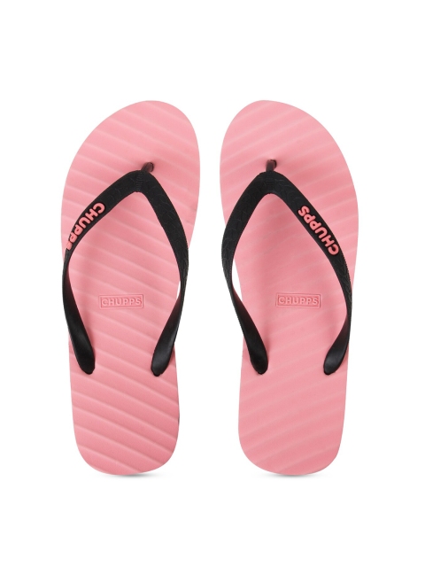 

CHUPPS Women Banana Leaf Pink Natural Rubber Thong Flip Flops