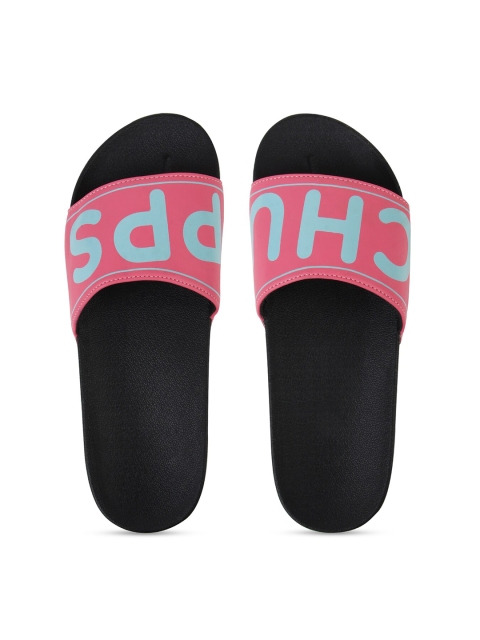 

CHUPPS Women Pink & Blue Printed Rubber Sliders