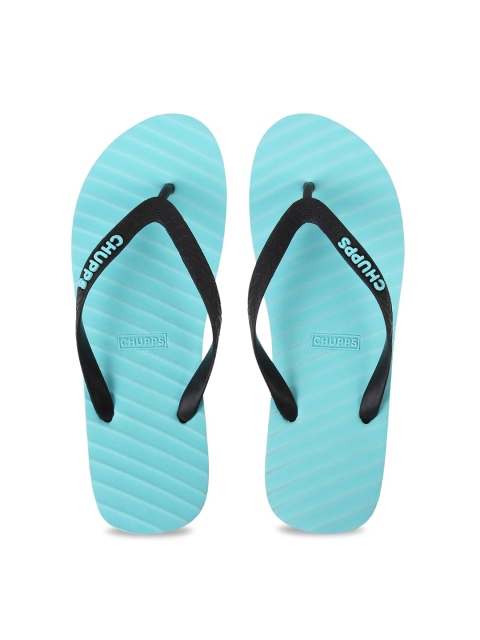 

CHUPPS Women Banana Leaf Blue Natural Rubber Thong Flip Flops