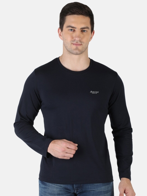 

Monte Carlo Men Navy Blue Drop-Shoulder Sleeves T-shirt