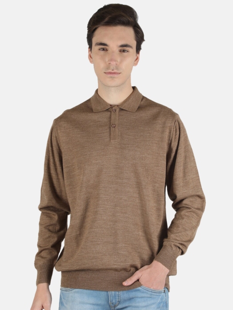 

Monte Carlo Men Khaki Polo Collar Woolen T-shirt