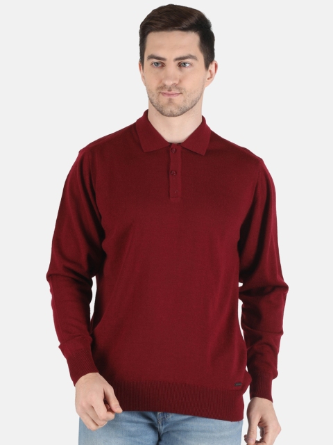 

Monte Carlo Men Maroon Polo Collar Wool T-shirt