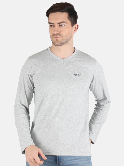 

Monte Carlo Men Grey Melange V-Neck T-shirt