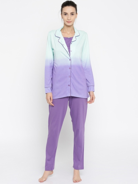 

Kanvin Women Purple 3 Pieces Night suit