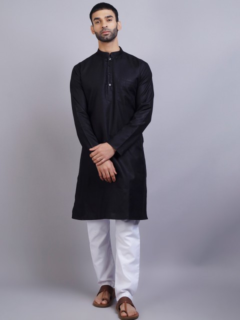 

GRACIT Men Black Solid Kurta With Pyjamas