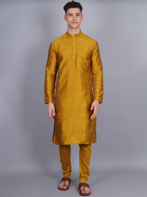 

GRACIT Men Gold-Toned Dupion Silk Kurta With Churidar