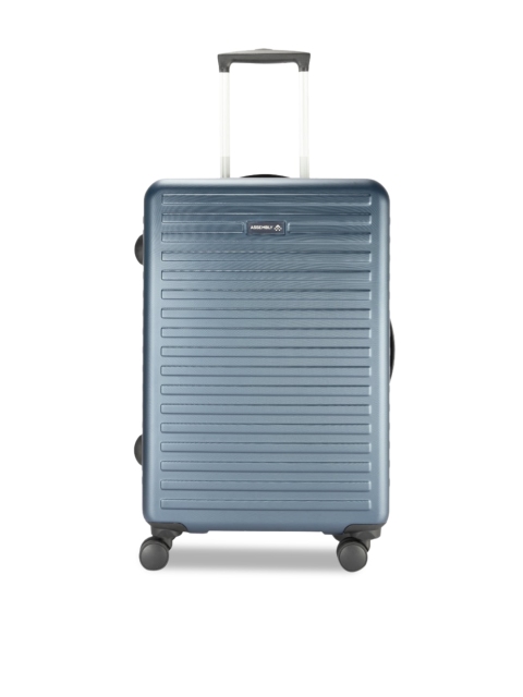 

THE ASSEMBLY Blue Solid Medium Hard Luggage Trolley Bag