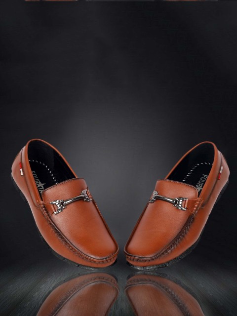 

FOUR STAR TRUCK SALES Men Tan Brown Solid Formal Loafers