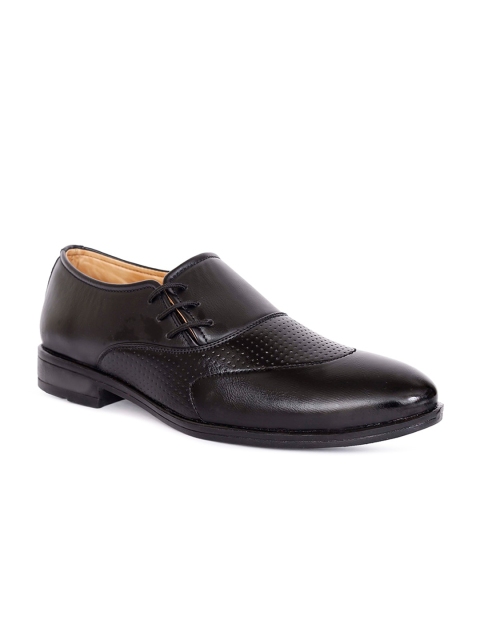 

FOUR STAR TRUCK SALES Men Black Textured Formal Slip-Ons