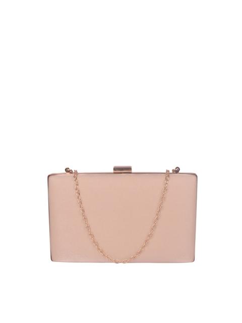 

Bagkok Nude-Coloured & Gold-Toned Solid Box Clutch