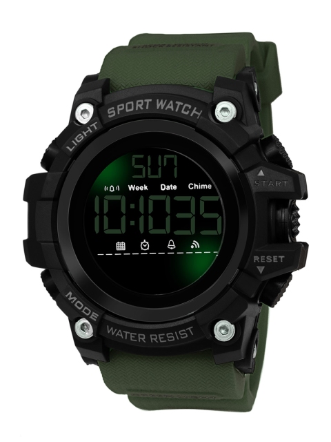 

Kool Kidz Unisex Kids Black Dial & Green Straps Digital Watch