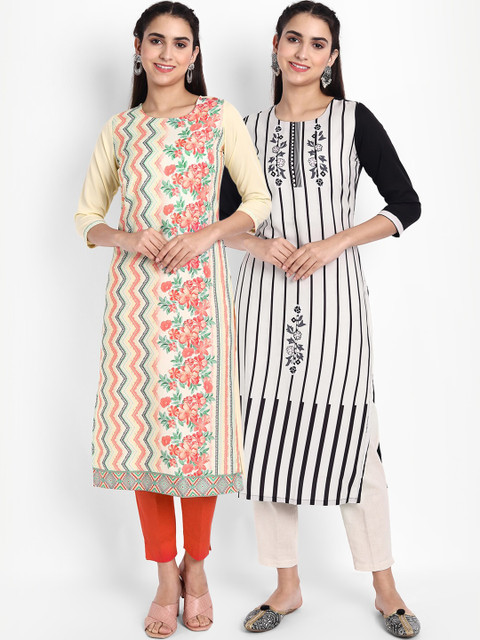 

Ethnic basket Women Pack Of 2 Kurtas, Yellow