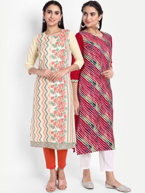 

Ethnic basket Women Pack Of 2 Kurtas, Yellow