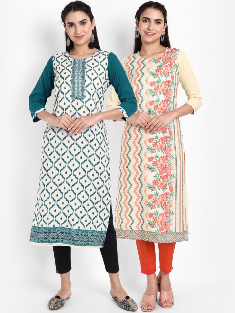 

Ethnic basket Women Pack Of 2 Kurtas, Yellow