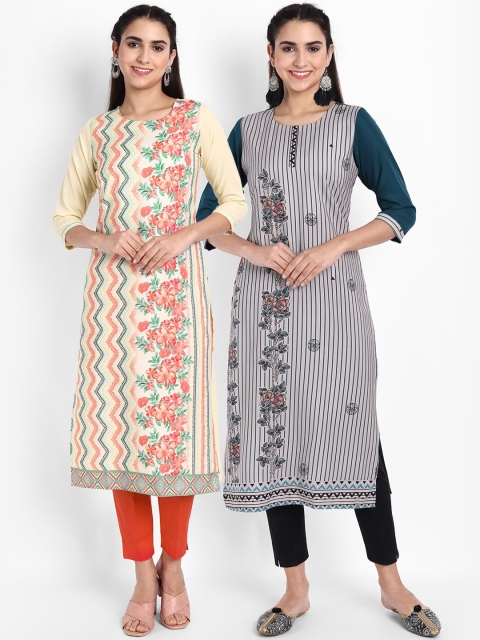 

Ethnic basket Women Pack Of 2 Kurtas, Yellow