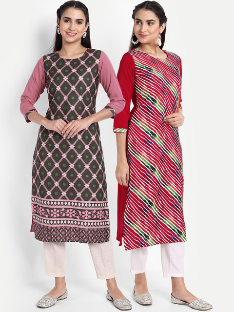 

Ethnic basket Women Pack Of 2 Kurtas, Pink