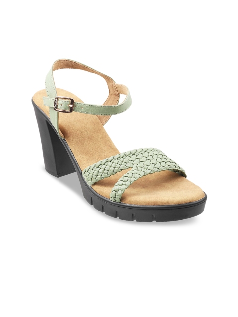 

Metro Green Woven Design Block Heels