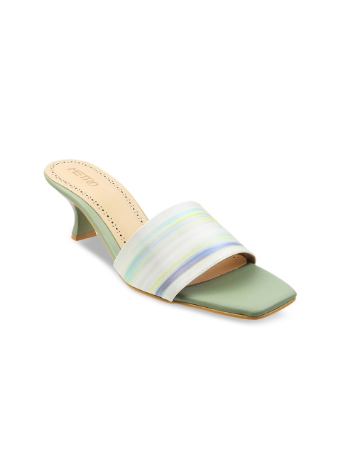 

Metro Green Colourblocked Kitten Sandals