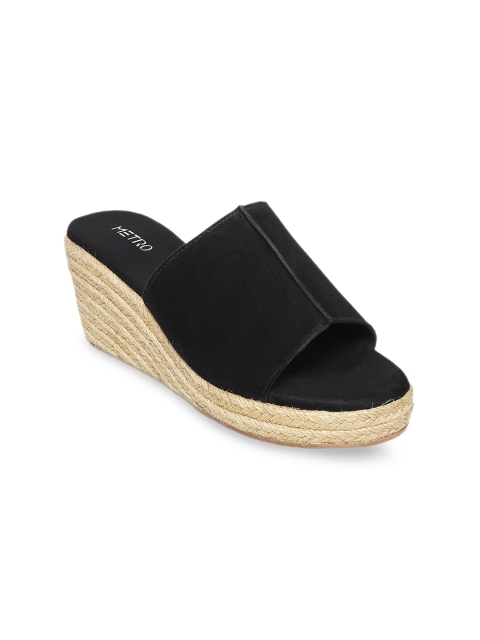 

Metro Black Wedge Mules
