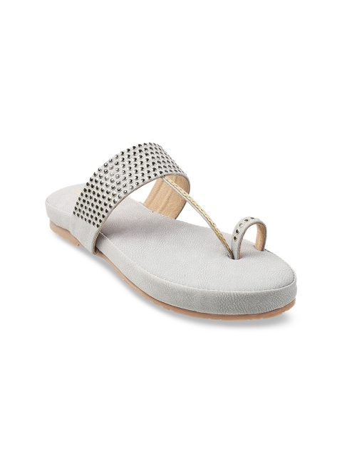 

Metro Women Grey Embellished One Toe Flats