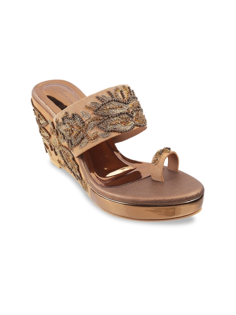 

Metro Gold-Toned Embellished Wedge Heels