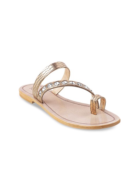 

Metro Women Rose Gold Embellished One Toe Flats