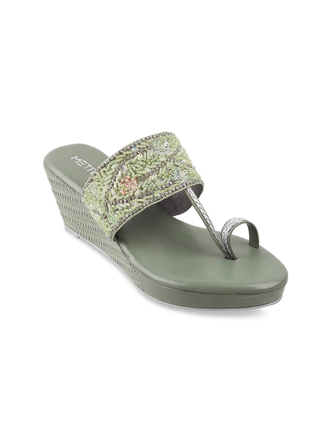 

Metro Green Wedge Sandals