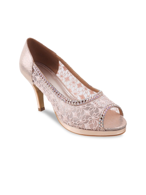 

Metro Rose Gold Embellished Peep Toes
