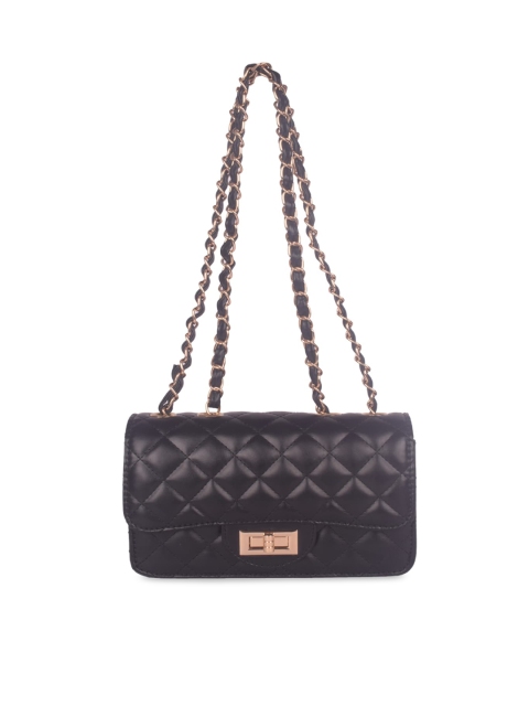 

Bagkok Black Textured PU Structured Sling Bag