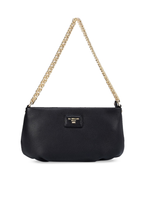 

Da Milano Black Leather Structured Sling Bag