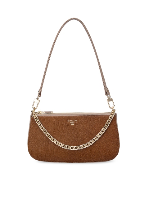 

Da Milano Brown Leather Structured Handheld Bag