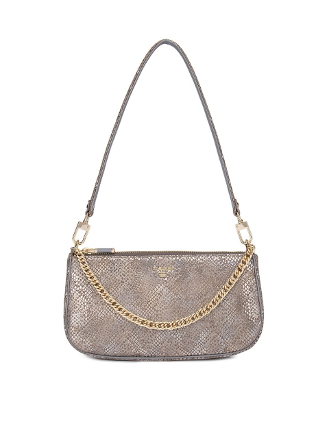 

Da Milano Grey Textured Leather Structured Sling Bag