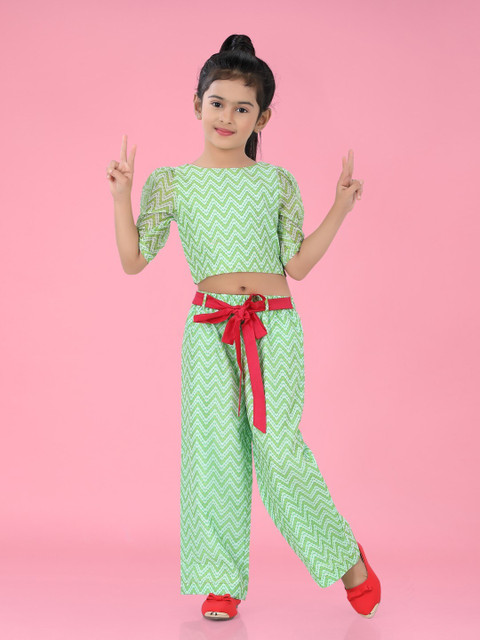 

Lil Peacock Kids Designer Green Co-Ords