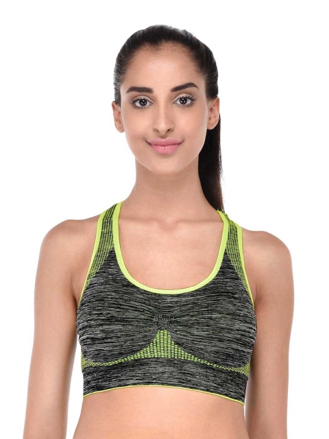 

Active Soul Green & Grey Heavily Padded Anti Microbial Rapid Dry Sports Bra