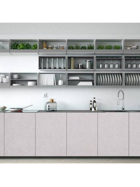 Ispace Grey Printed Wall Paper