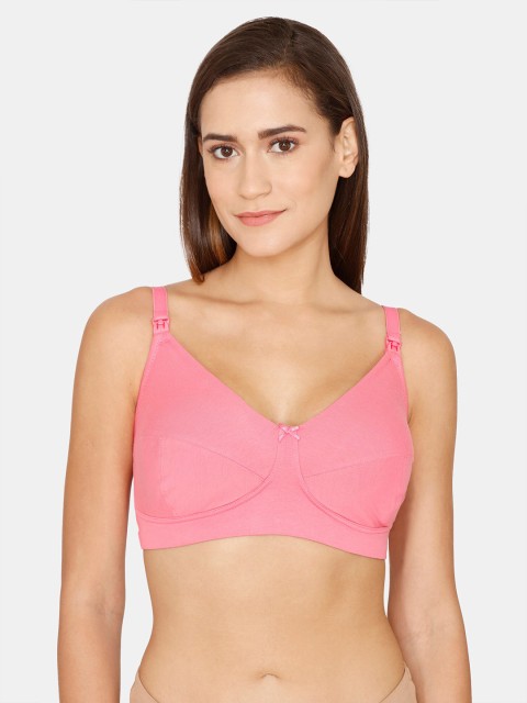 

Zivame Pink Solid Non-Padded Pure Cotton Bra