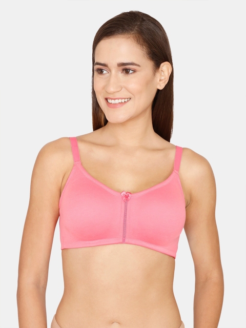 

Zivame Pink Solid Non-Padded Full Coverage Everyday Bra