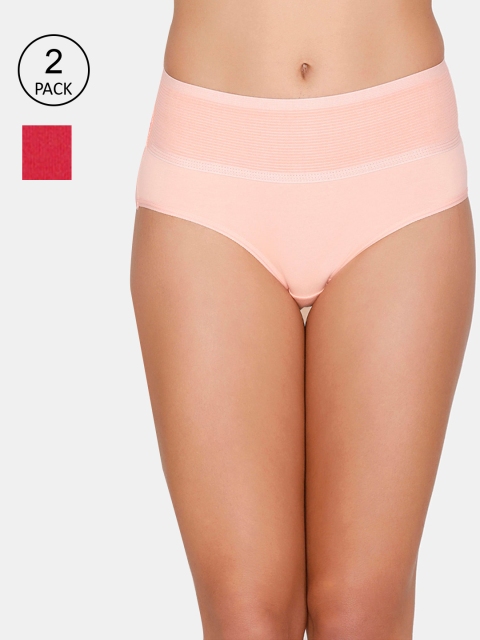 

Zivame Pack Of 2 Assorted Solid Cotton Hipster Briefs