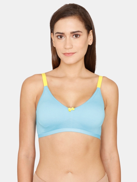 

Zivame Blue & Yellow Non Padded Bra